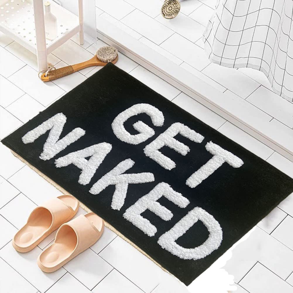 Zeeinx Get Naked Badematte, niedliche Badezimmerteppiche, rutschfeste Mikrofaser, saugfähig, lustige