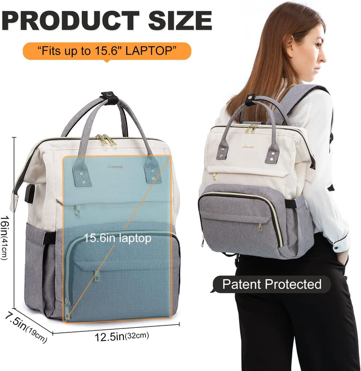 LOVEVOOK Laptop Rucksack Damen 15,6 Zoll, Gross Schulrucksack Teenager, Rucksack Handgepäck, Wasserd