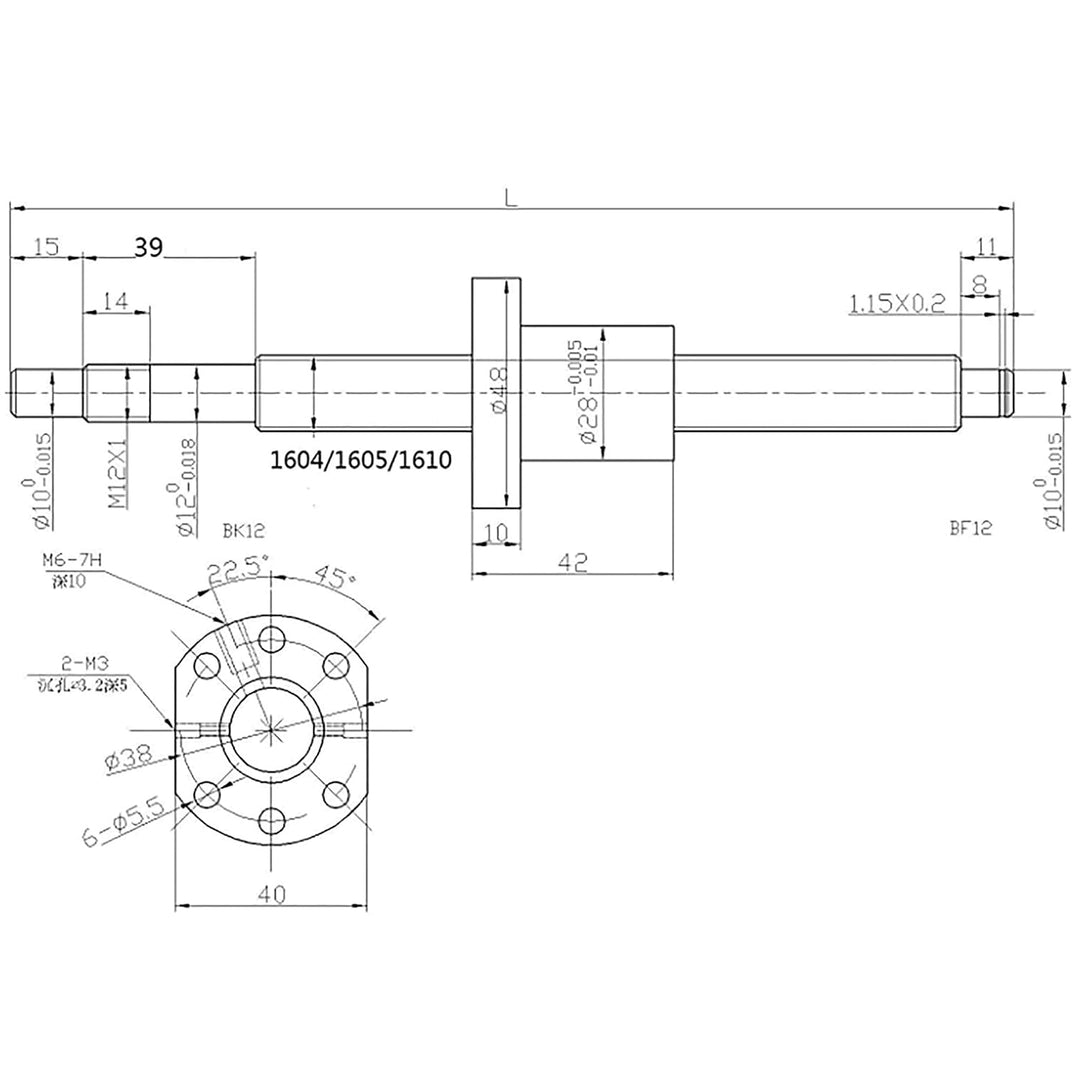 CNCYEAH Linearschiene 2 set SBR16-300 MM Linearführungsschienen und 1 Set Kugelumlaufspindel SFU1204