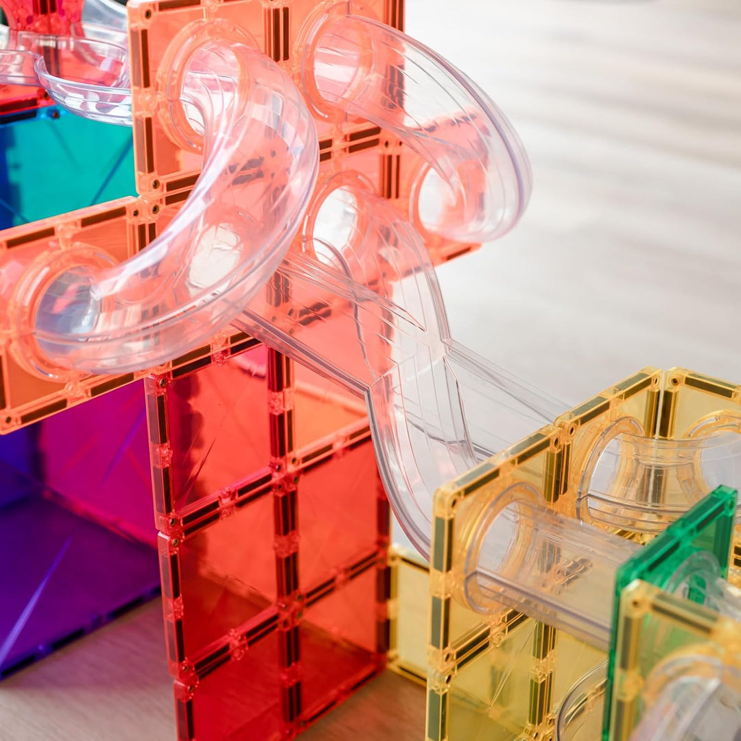 CONNETIX Magnetische Fliesen Regenbogen Ball Run Packen, 66 Stück
