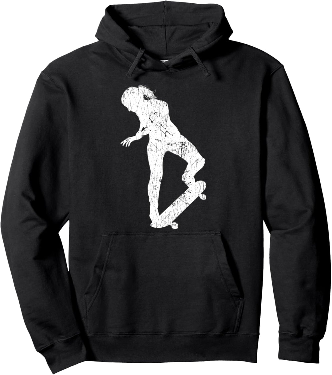 Vintage Retro Skate Skateboarding Skater Stunt Jungen Kinder Pullover Hoodie