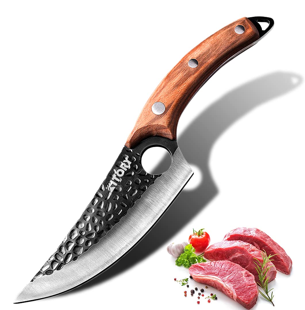 Kitory Kochmesser Profi, Scharf Küchenmesser, Wikinger Messer Handgeschmiedete Fleischmesser Chefmes