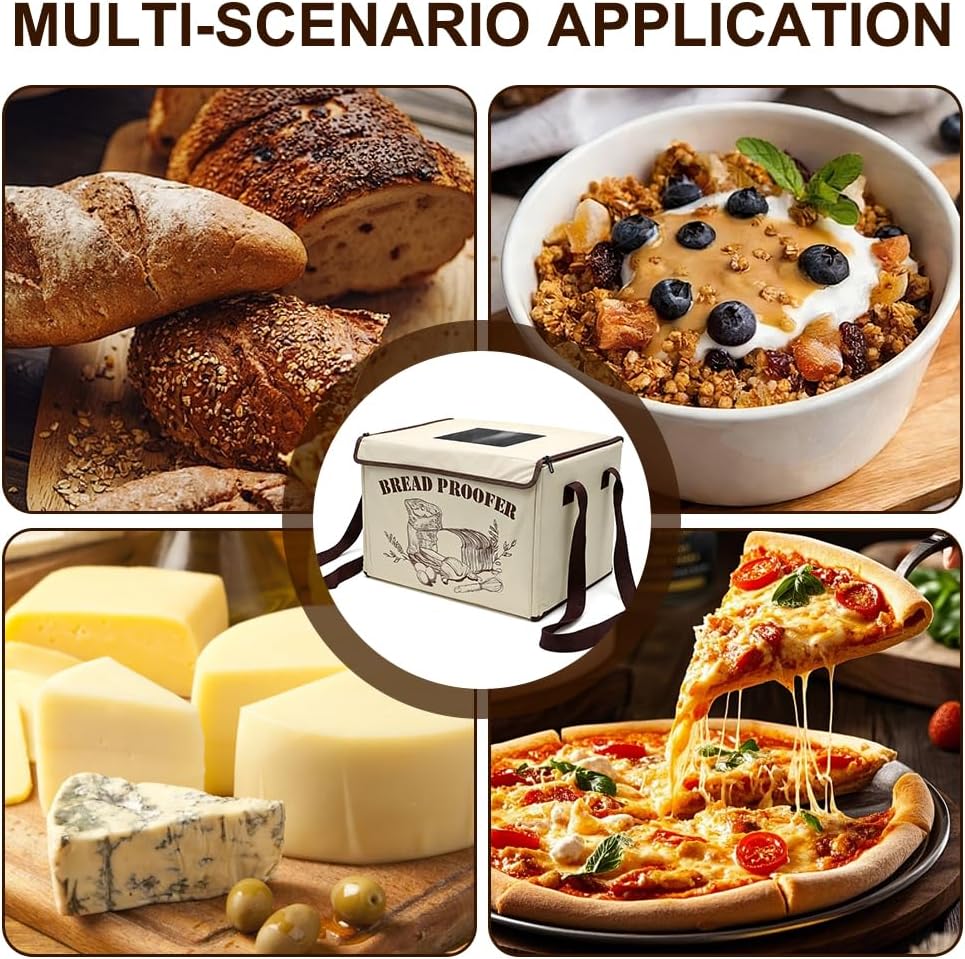 Brot Gärbox Sauerteig, Gärbox mit heizung für Brotteig Faltbare Teiggärbox Brot Gärschrank Einstellb