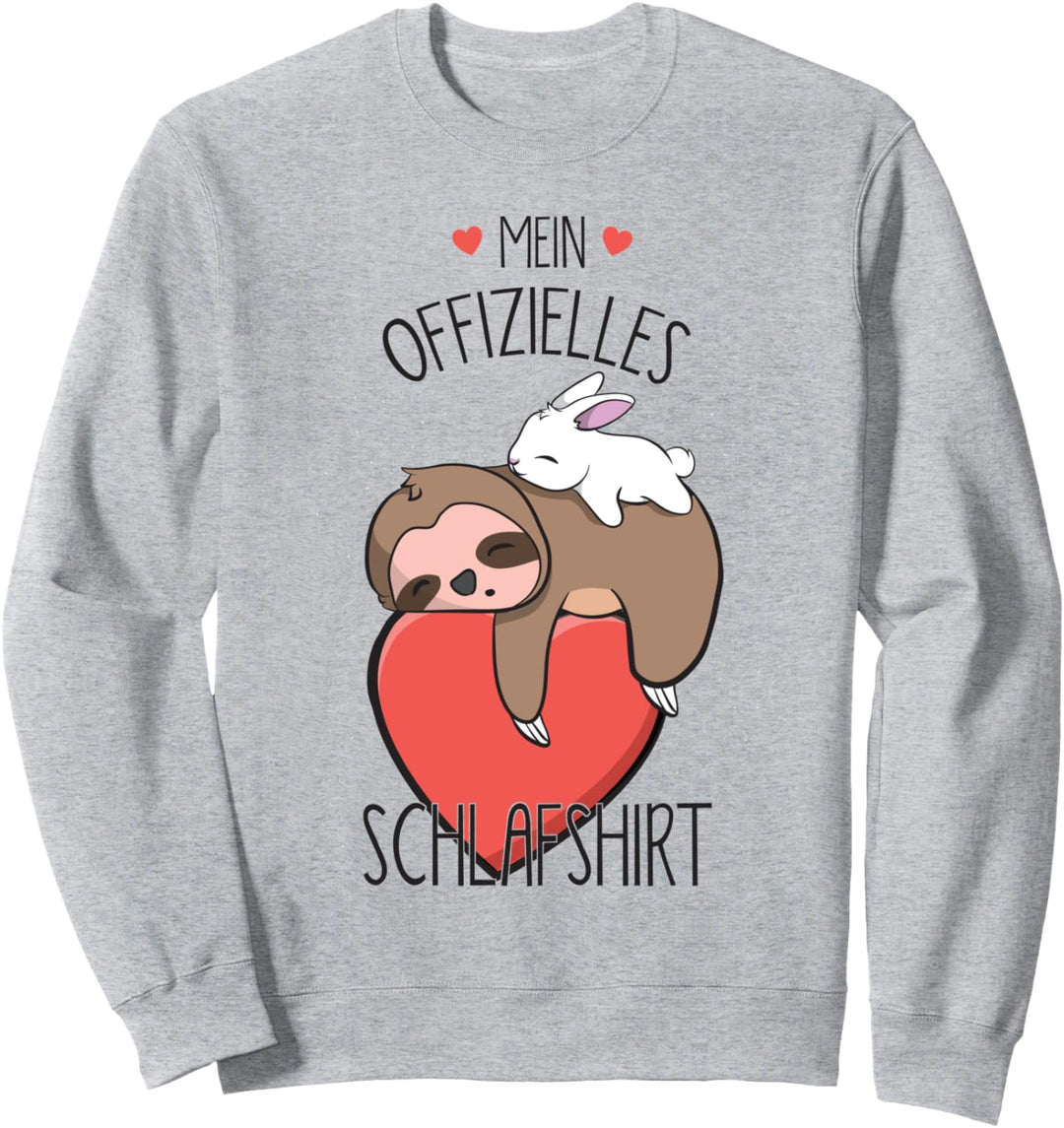 Offizielles Valentinstag Schlafshirt mit Faultier und Hase Sweatshirt