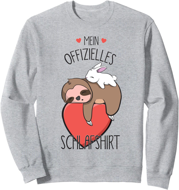 Offizielles Valentinstag Schlafshirt mit Faultier und Hase Sweatshirt
