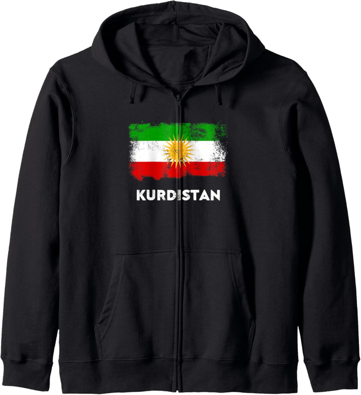 Kurdistan Flagge Kurdische Sonne 21 Strahlen Kapuzenjacke