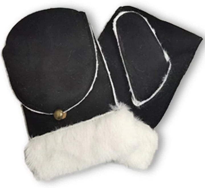 AXELENS FÄUSTLINGE ZU ÖFFNEN WINTERHANDSCHUHE FÜR DAMEN Schwarz, Schwarz