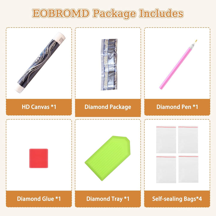 EOBROMD Traube Diamond Art Pearl Painting Kits for Adults, 5D Diamond, Painting with Pearls, Perlen