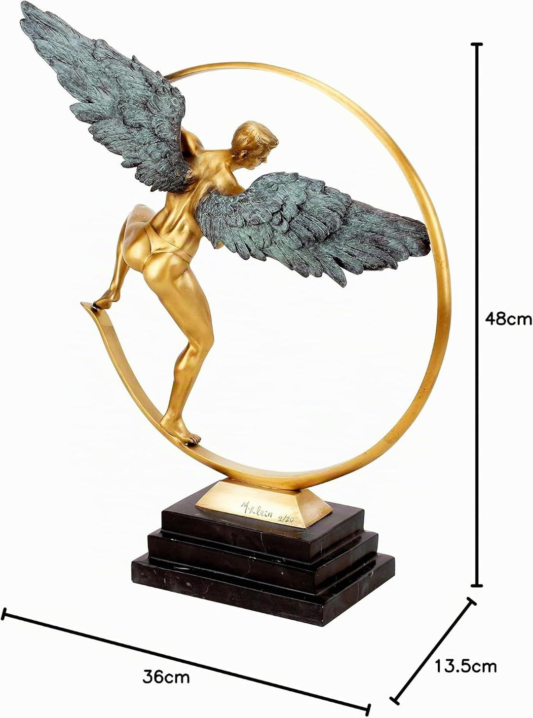 Kunst &amp; Ambiente - Guardian Angel - Limitierte Engelsfigur aus Bronze - Engel - signiert Martin Klei