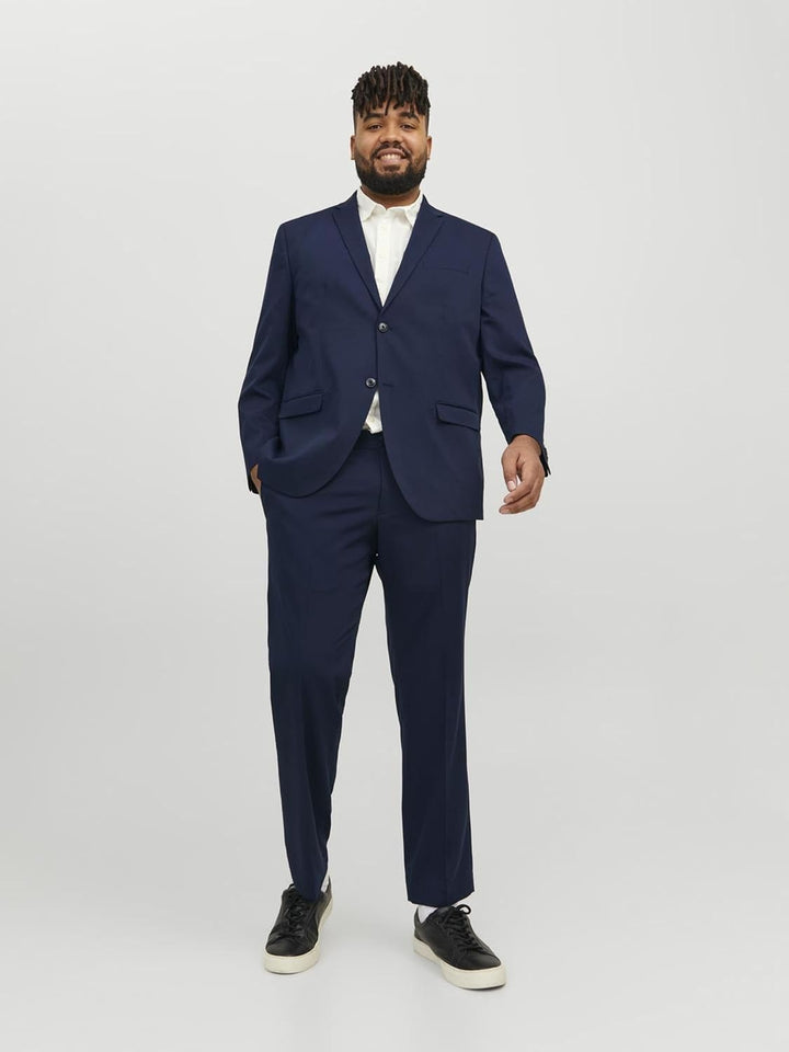 JACK & JONES Male Einreihiger Blazer und Hose Plus Size Slim Fit Anzug 64 Dark Navy, 64 Dark Navy
