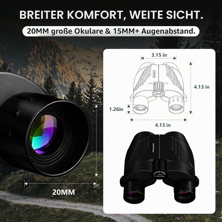 Fernglas 20x25 für Erwachsene & Kinder 8-12 | Mini Kompakt Fernglas Klein | BAK4 FMC Optik, Wasserdi