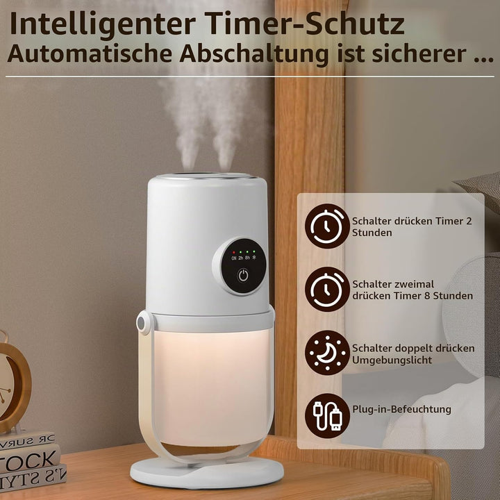 Luftbefeuchter, 280ML Tragbarer Auto Lufterfrischer Diffuser, Persönlicher Desktop Luftbefeuchter fü