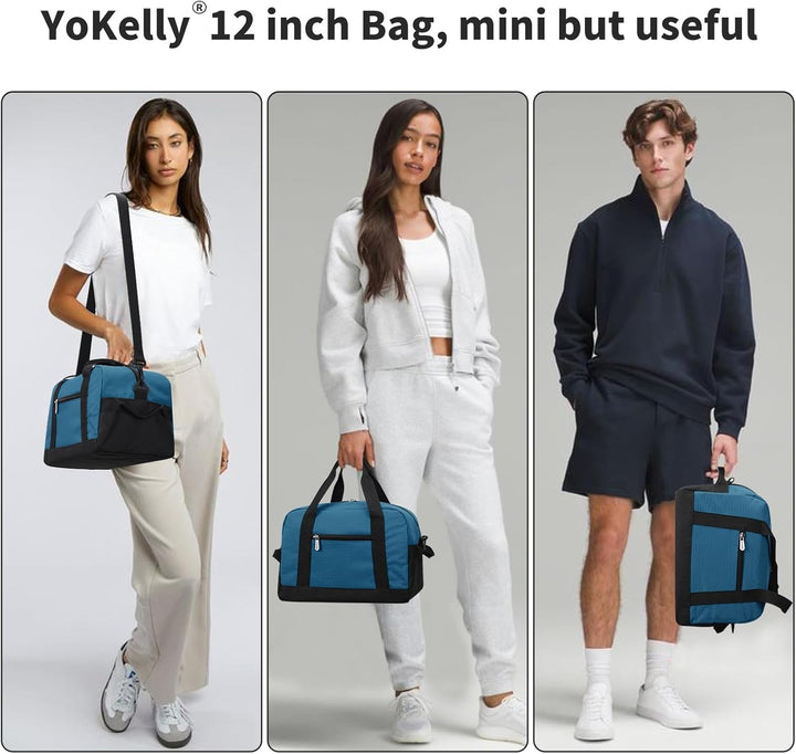 Sporttasche klein, Reisetasche 12L Mini Handgepäck Tasche für Weekender, Fitnesstasche 30x20x25cm-He