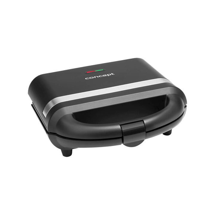 CONCEPT Hausgeräte SV3052 Sandwichmaker 700W Sandwichtoast (Quadratisch) Schwarz/Silber, Quadratisch