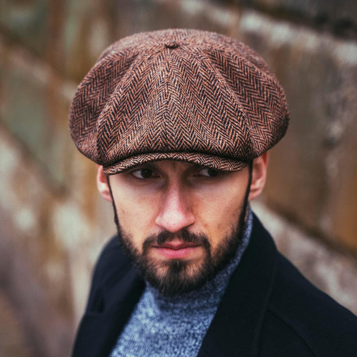Sterkowski Peaky | 100% Harris Tweed Schiebermütze für Herren und Damen | Warm Komfortabel Newsboy C