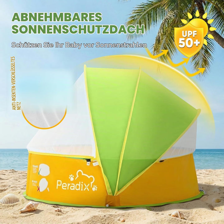 Peradix 4 in 1 Pop Up Baby Planschbecken,Babypool mit UV Schutz Bällepool, Baby Zelt Strandzelt mit