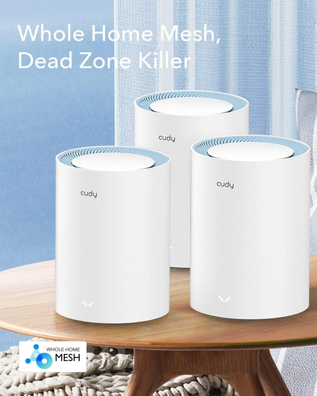 Cudy AC1200 Whole Home Mesh-WLAN-System, AC1200 Dualband-WLAN-Router, Range Extender, VPN, DNS über
