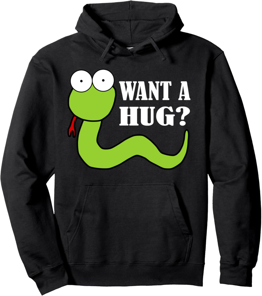 Want a hug? - Reptilien, Comic Schlange für Jungs, Mädchen Pullover Hoodie