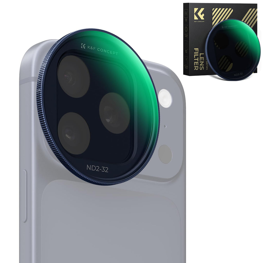 K&amp;F CONCEPT Snap-On ND2-32 Filter kompatibel mit iPhone 17 Pro/Pro Max | Dunkelblau, 11,2g extrem Le