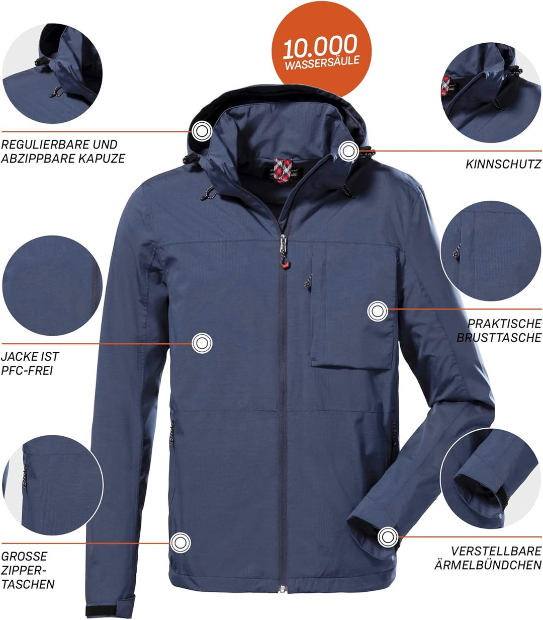 Killtec Herren Kos 106 Mn Jckt Funktionsjacke/Outdoorjacke mit abzippbarer Kapuze M dunkelblau, M du
