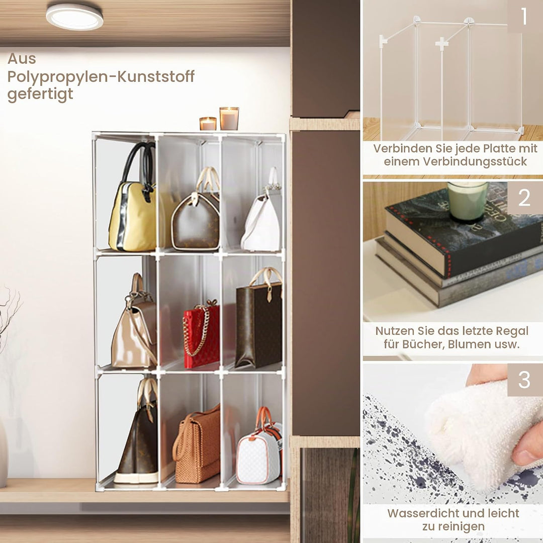 Taschenorganizer, Modulares Regal für Schrank, Regal für Zimmer, Flur. Aufbewahrungsregal für Zuhaus