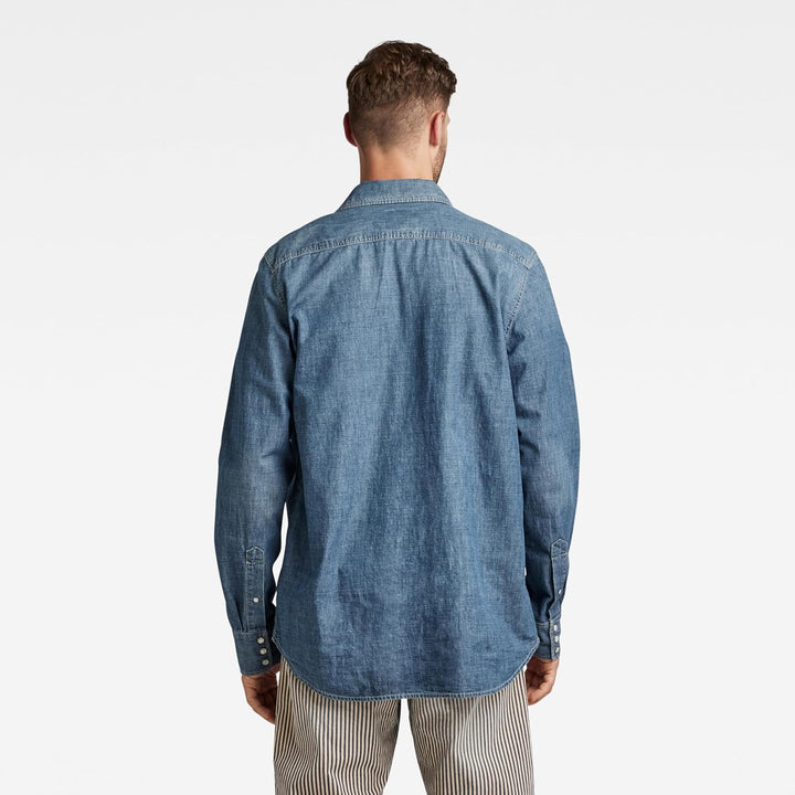 G-STAR RAW Herren 3301 Straight Shirt Jeanshemd Regular XS Blau (Faded Cricket Blue D12698-d311-d891