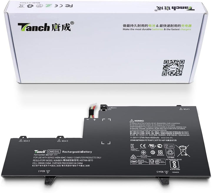 Tanch OM03XL Laptop Akku für HP Elitebook x360 1020 G2 11.55V 4935mAh 57W