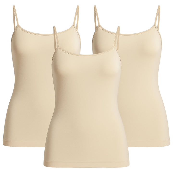 UnsichtBra 3er Pack Damen Shape Unterhemden | Spaghettiträger Basic Top Unterhemd | Mikrofaser Spagh