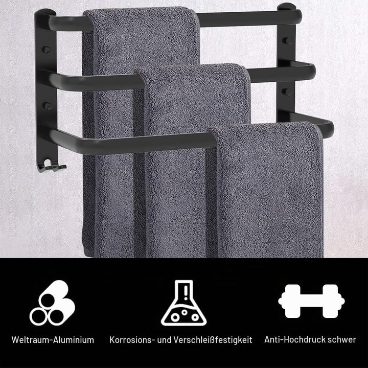 HONPHIER Handtuchhalter Bad 3 Tier Handtuchstange Badezimmer Aluminium Wand-handtuchhalter Handtuchh