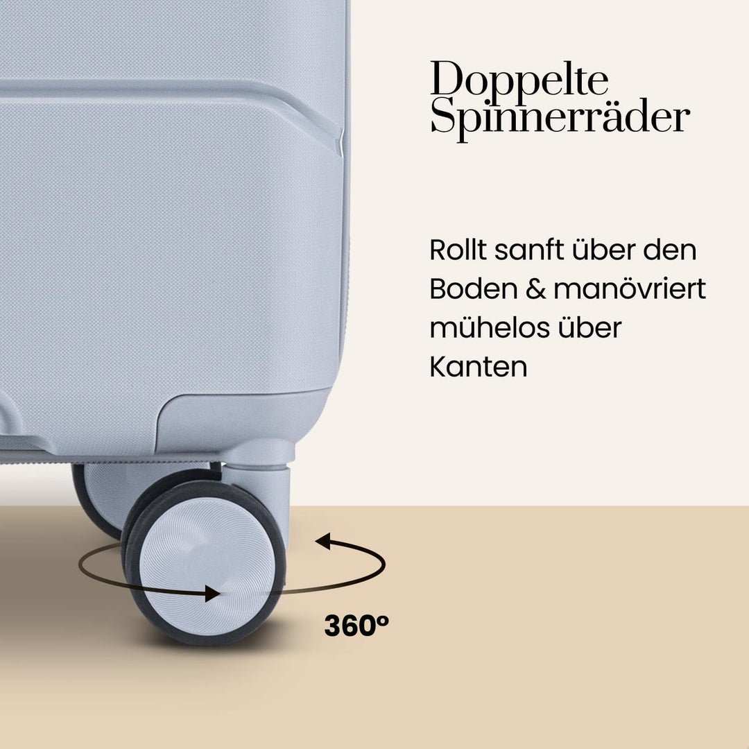Urban Adventurer Kofferset 3-teilig 232L – Hellgrau – Hartschalenkoffer mit Zahlenschloss & 4 Rollen