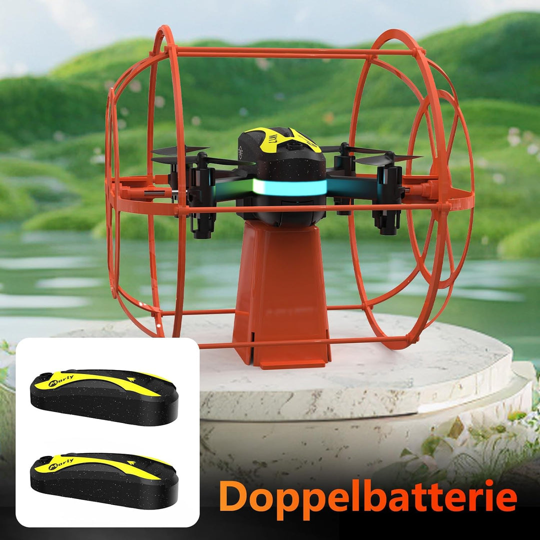 M17 Mini RC Quadrocopter Drohne mit Schutzschild Land Air Dual Modus Ein Knopf Start Landung 3D Flip