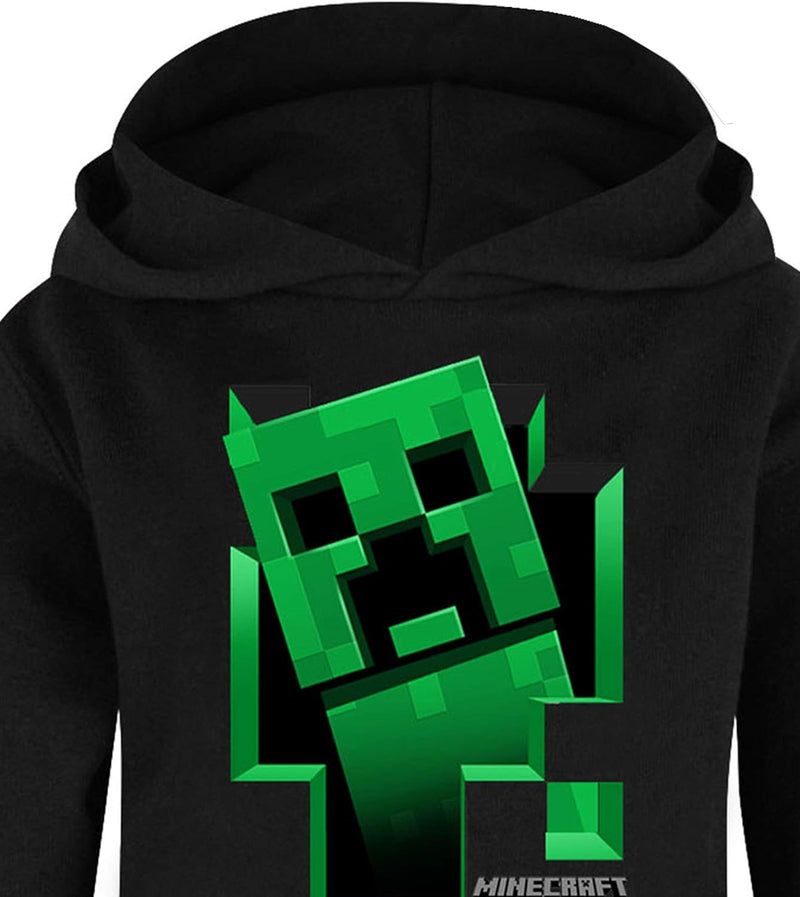 Minecraft Hoodie Jungen Kids Gamer Black Creeper Inside Hooded Jumper 7-8 Jahre