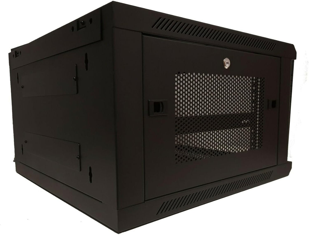 DSIT 6HE Serverschrank - 19 Zoll Wandgehäuse mit Glastür und Perforierte Seitenwände (BxTxH) 600 x 6