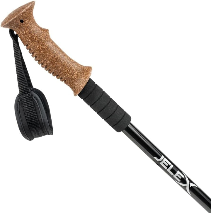 JELEX Nature Teleskop Walking Stöcke für Nordic Walking verstellbar, inkl. diverser Aufsätze für Out