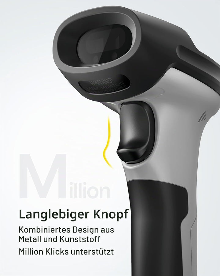 Inateck Barcode Scanner Bluetooth 1D mit AI, Handheld Kabellos, BCST-70 AI | 180 Tage Standby mit Ei