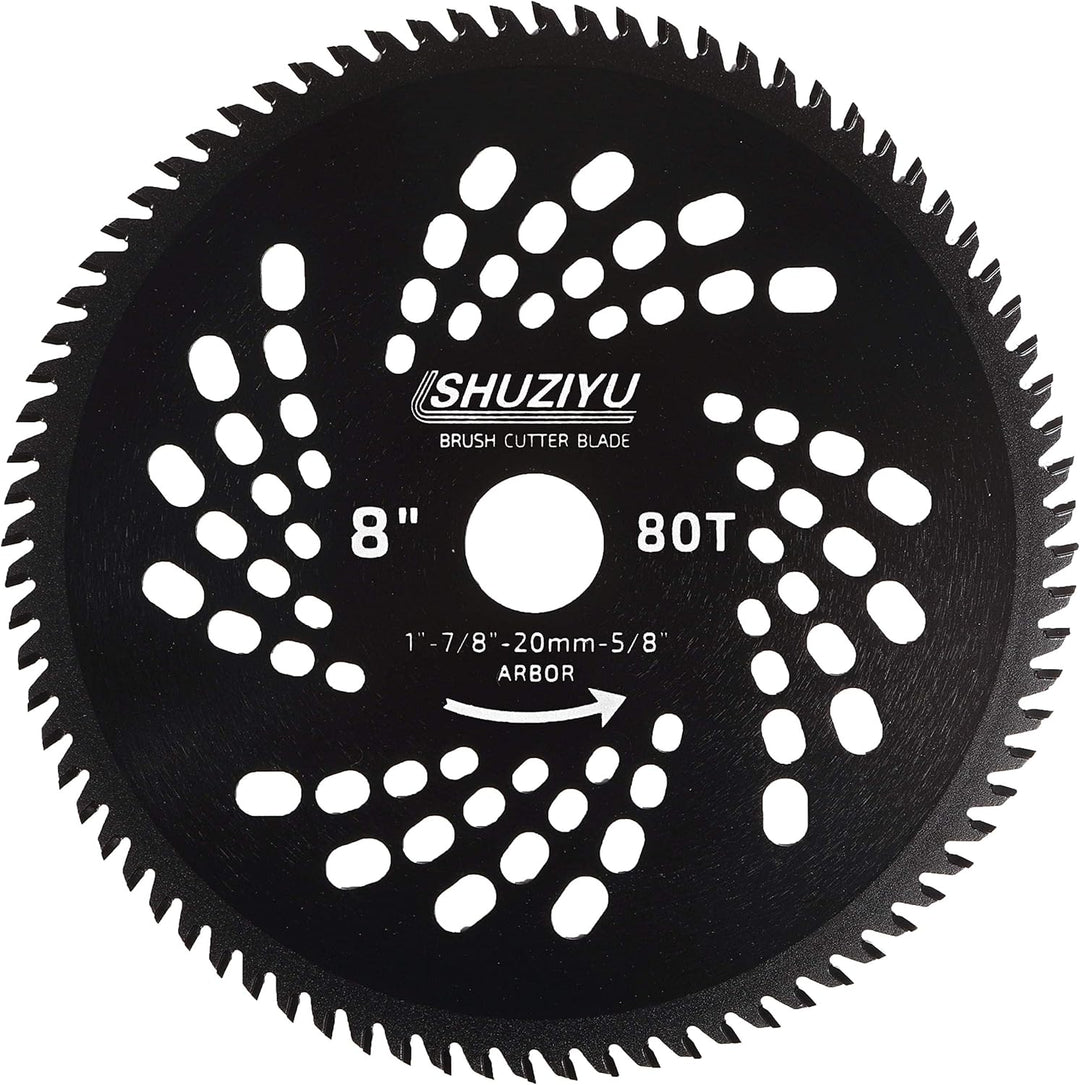 LSHUZIYU 205mm-20T+80T, 2 Stück, 25.4mm Dorn mit Adapter 22.23-20-16mm, Freischneiderklinge, Freisch