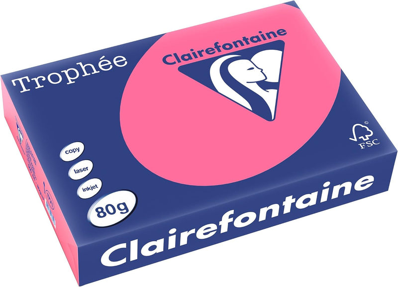 Clairefontaine 1771C - Karton mit 5 Ries Druckerpapier / Kopierpapier Trophee, intensive Farben, DIN