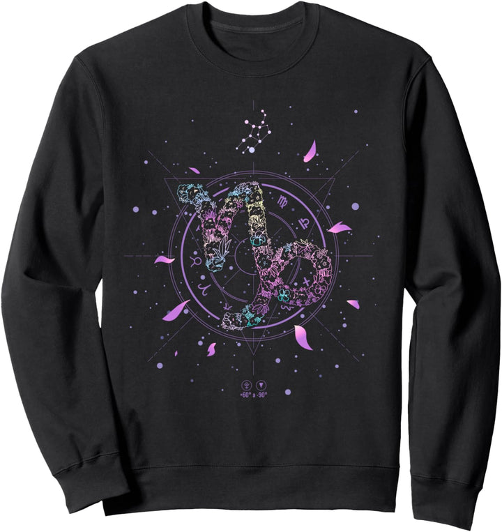 Capricorn Zodiac Sign Flower December January Birthday Sweatshirt