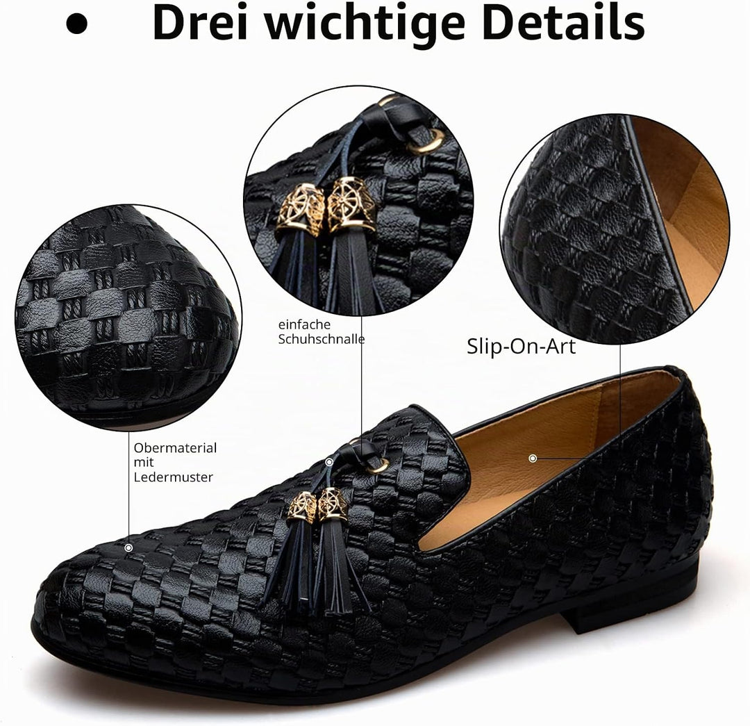 MEIJIANA Herren-Mokassins Business Schuhe Herren Schuhe Mokassins Slipper Herren, 42 EU Schwarz 01