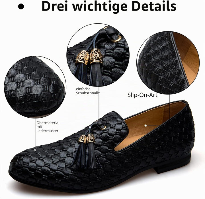 MEIJIANA Herren-Mokassins Business Schuhe Herren Schuhe Mokassins Slipper Herren, 42 EU Schwarz 01