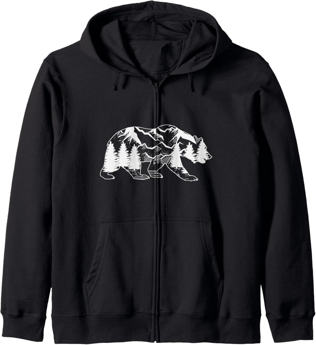 Bear Mountain Scene Cute Wildlife Camping Kapuzenjacke