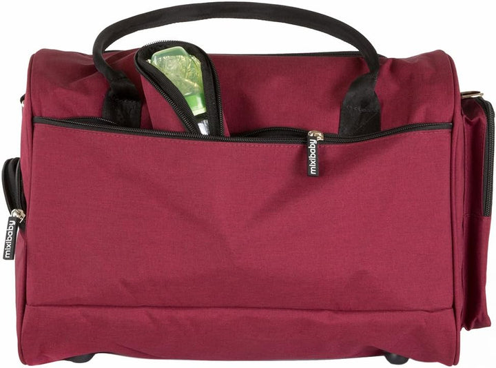 Mixibaby Wickeltasche wasserabweisend Henkeltasche Umhängetasche Wickelunterlage Weinrot