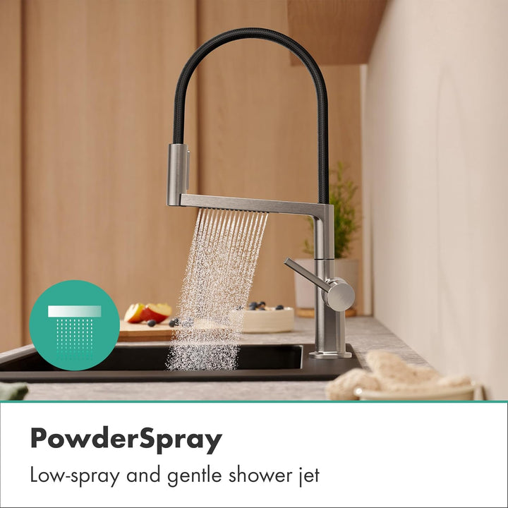 hansgrohe Talis Select M54 PowderSpray Küchenarmatur mit flexiblem Auslauf und Brause, SemiPro, 3 St