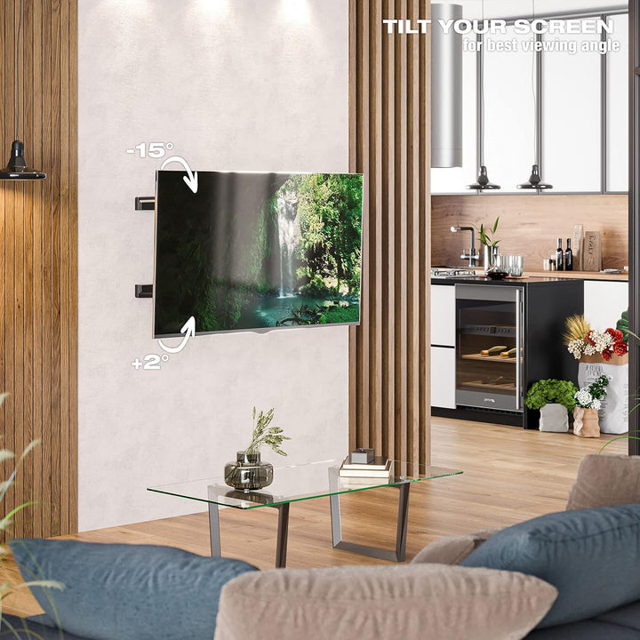 RICOO TV Wandhalterung Fernseher Schwenkbar Neigbar für 55-95 Zoll, Universal TV Halterung S7544-B,