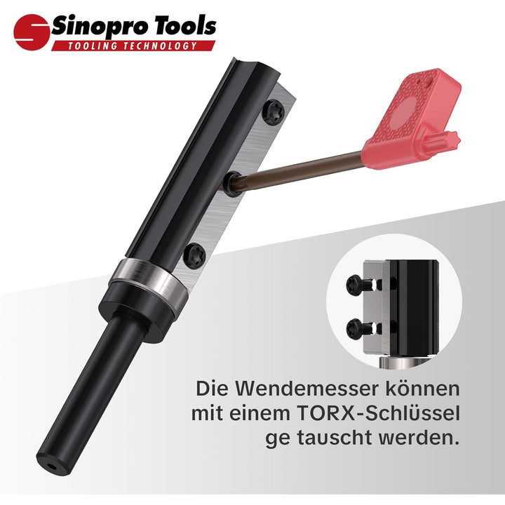 Sinoprotools Wendeplatten Bündigfräser HW – 8 mm Schaft, 16 mm Schneidendurchmesser, 50 mm Schneiden