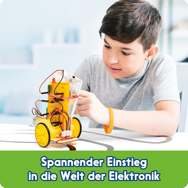 Franzis 67158 - GEOlino Roboter Bausatz, inkl. Handbuch mit ausführlicher Anleitung, ohne Löten, für