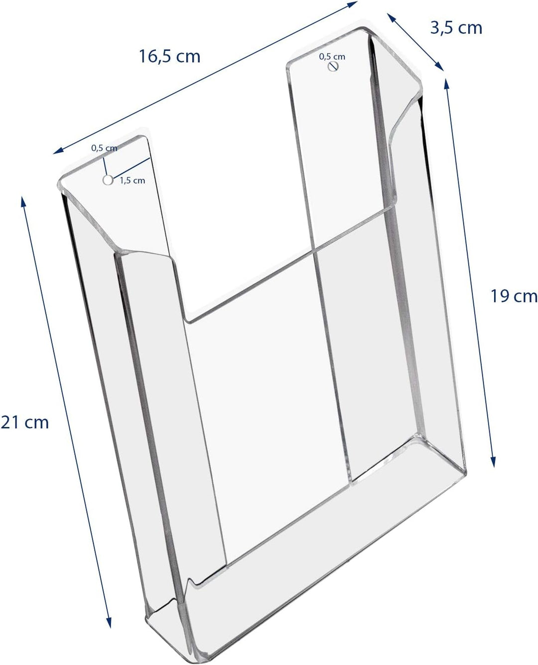 HMF 46842 Wand Prospekthalter aus Acryl | 5 Stück | DIN A5 Hochformat | Transparent 5 Stück DIN A5,
