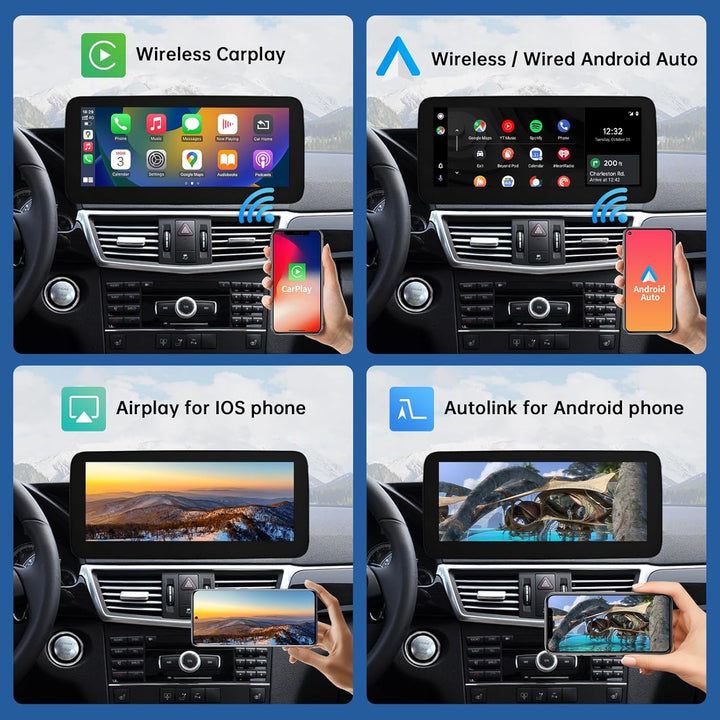 Road Top 12,3 Zoll Ultra-schmal Autoradio Touchscreen Drahtlos CarPlay Android Auto für Mercedes Ben
