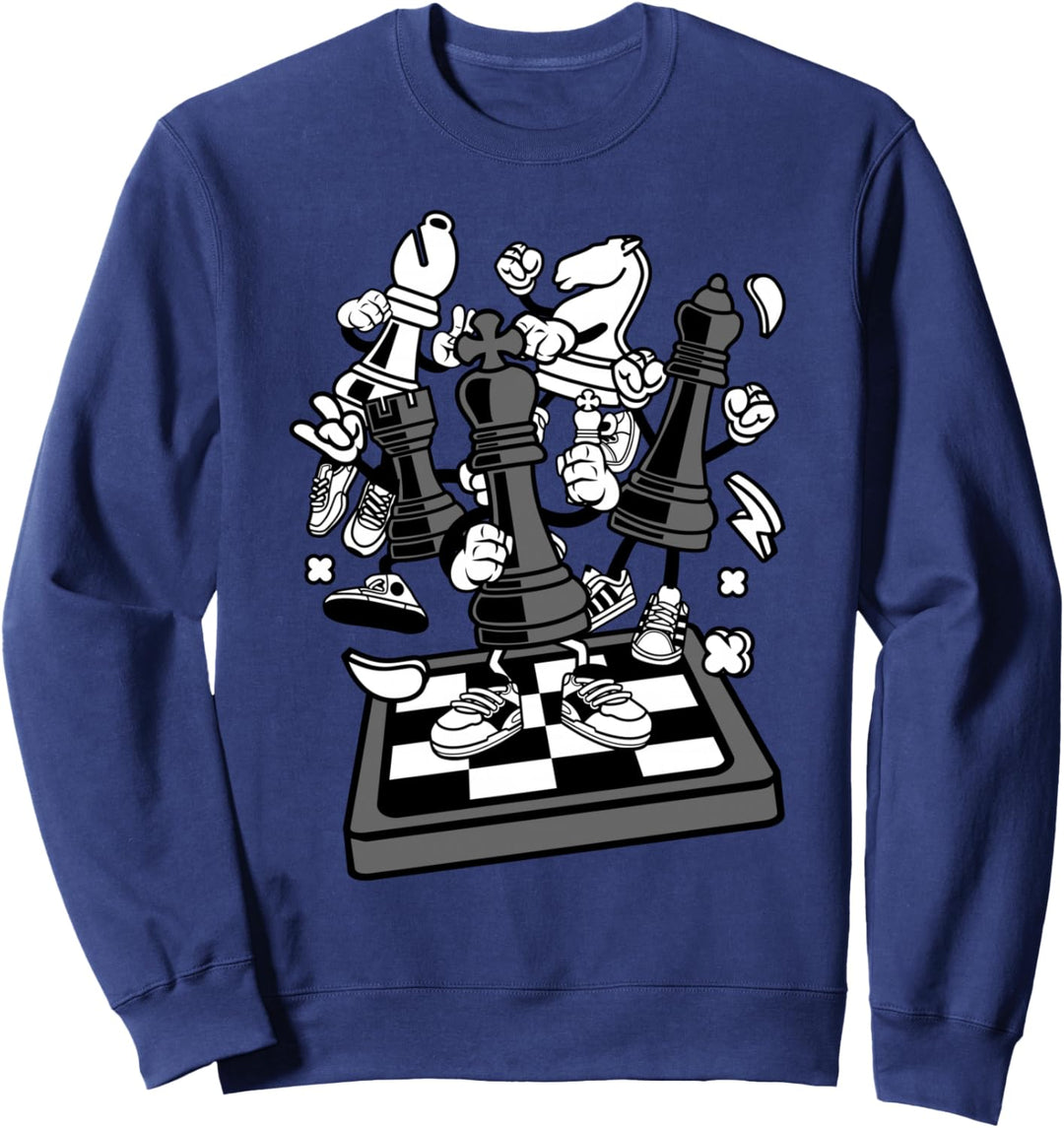 Comic Figur | Schach Schachspieler Schachbrett Sweatshirt