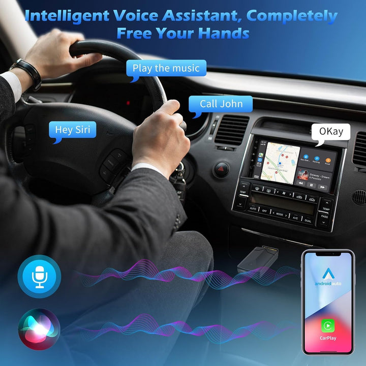 Wireless Android Auto & Carplay Wireless Adapter 2 IN 1, Convert Wired to Wire-less Carplay Dongle,